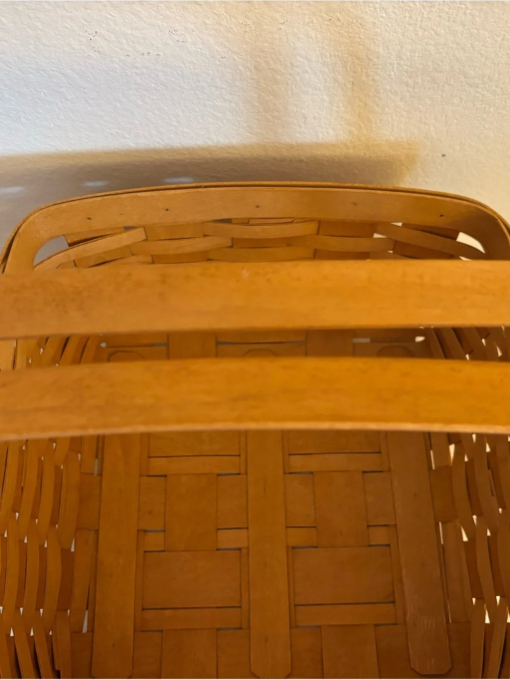 Vintage 1995 Longaberger Square Cake Basket, Swing Handles, 12”x12”x6.25”